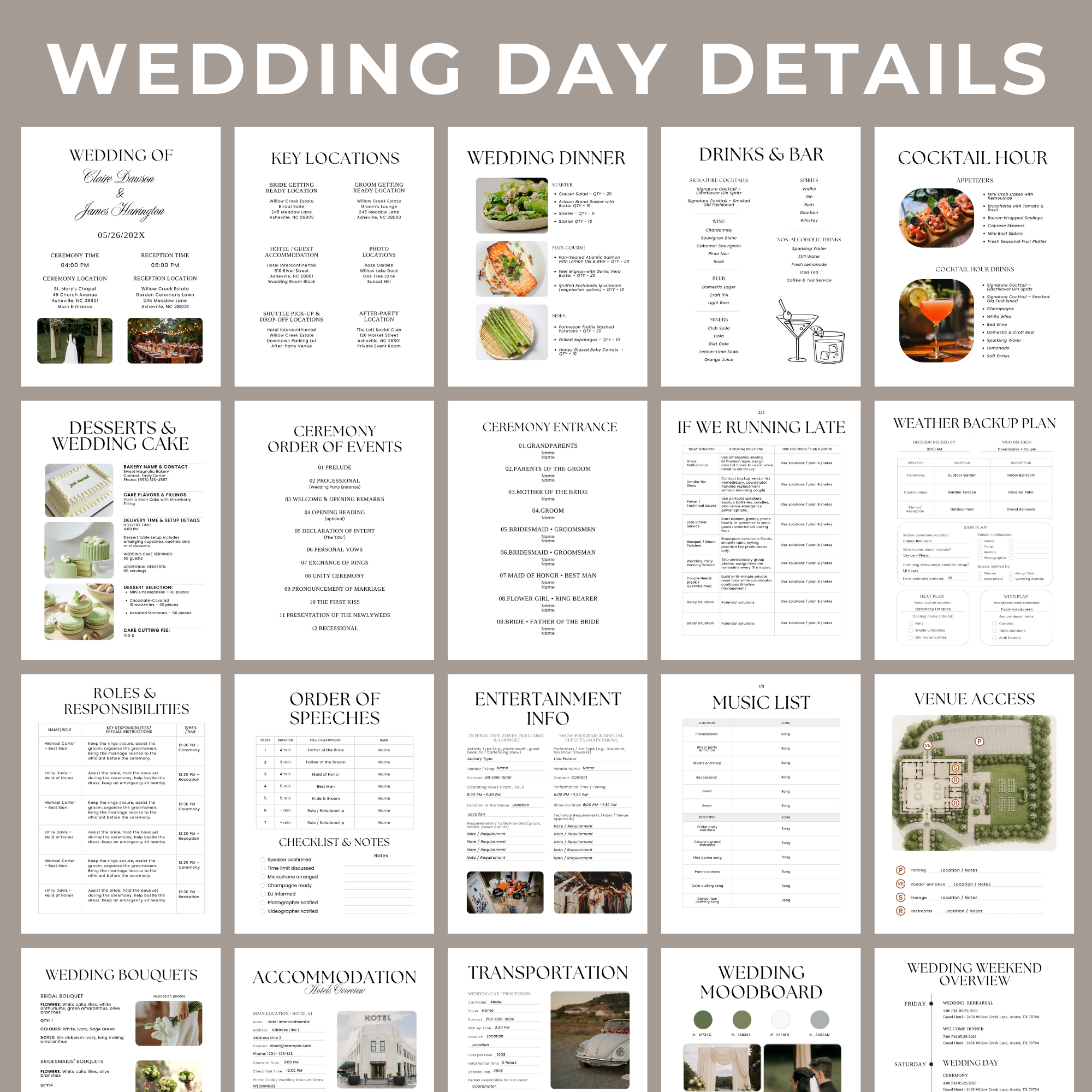 Wedding Day Binder - Canva Template