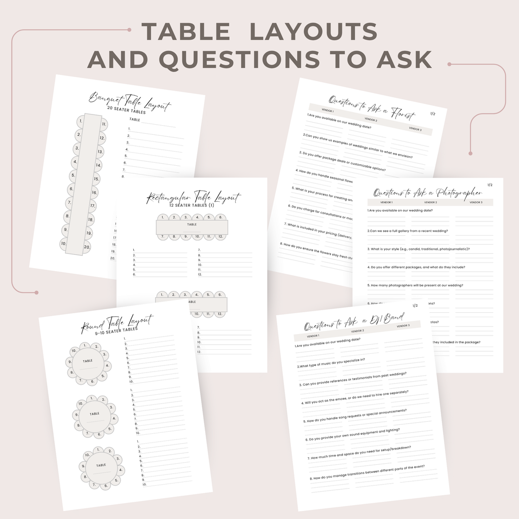 Ultimate Wedding Planner: Spreadsheets and Canva templates.