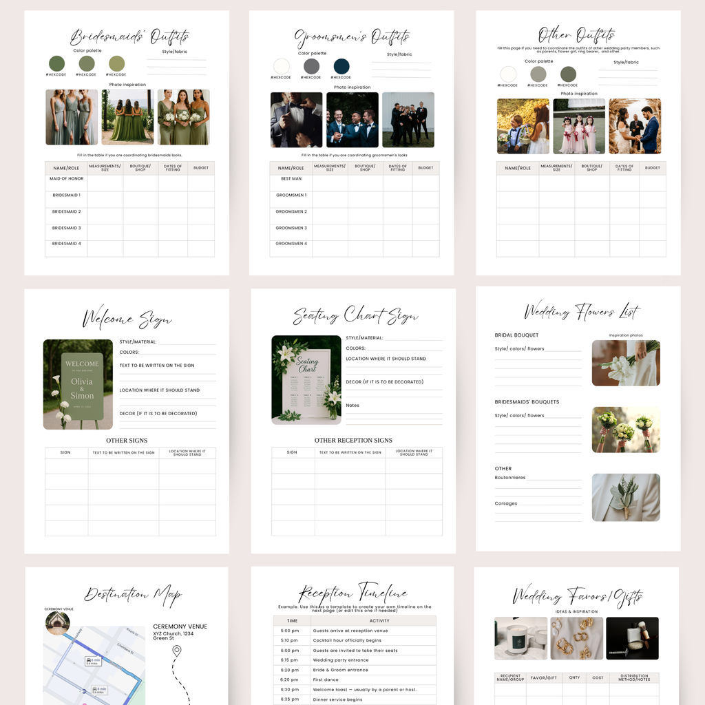 Ultimate Wedding Planner: Spreadsheets and Canva templates.