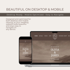Wedding Website Template - Brown, Lace, Vintage