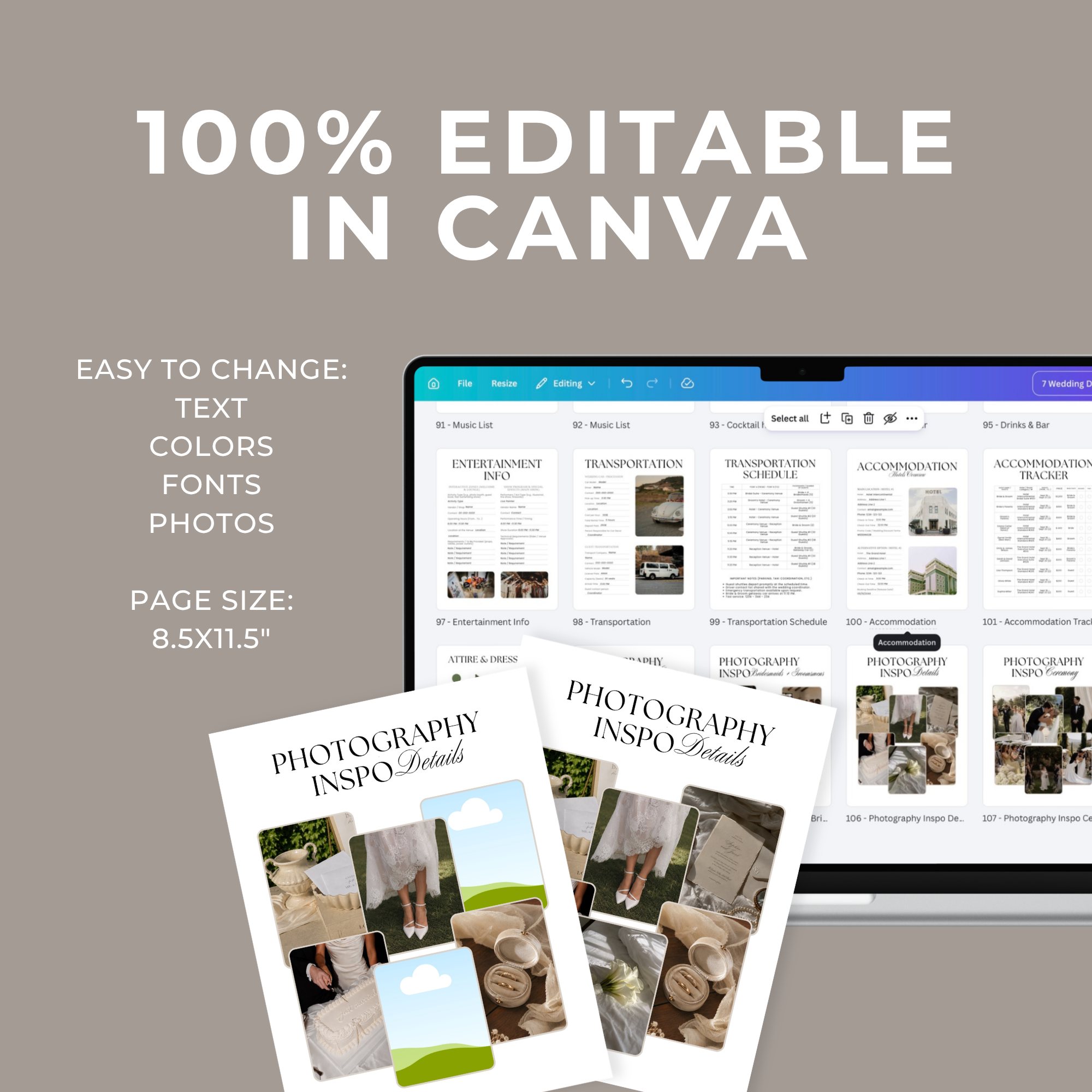 Wedding Day Binder - Canva Template