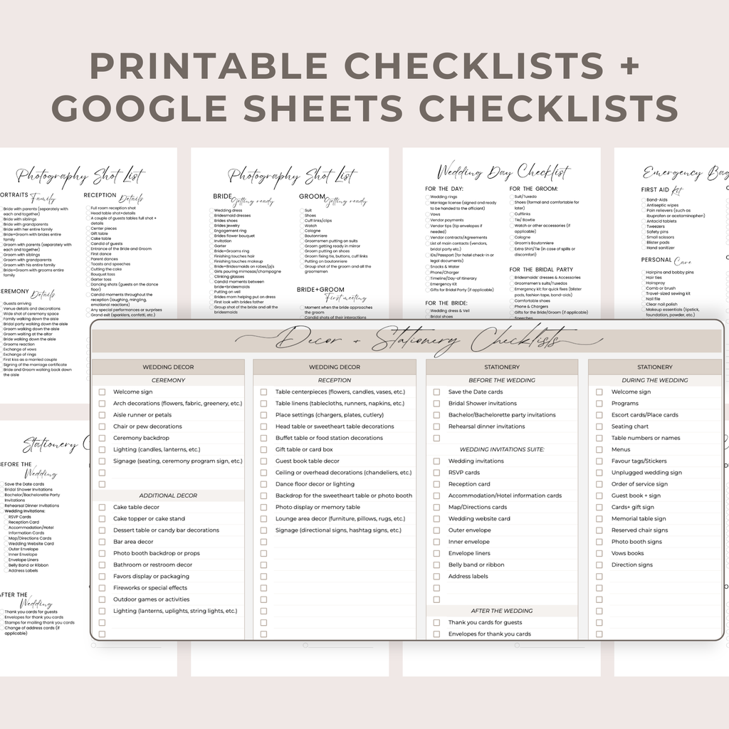 Ultimate Wedding Planner: Spreadsheets and Canva templates.