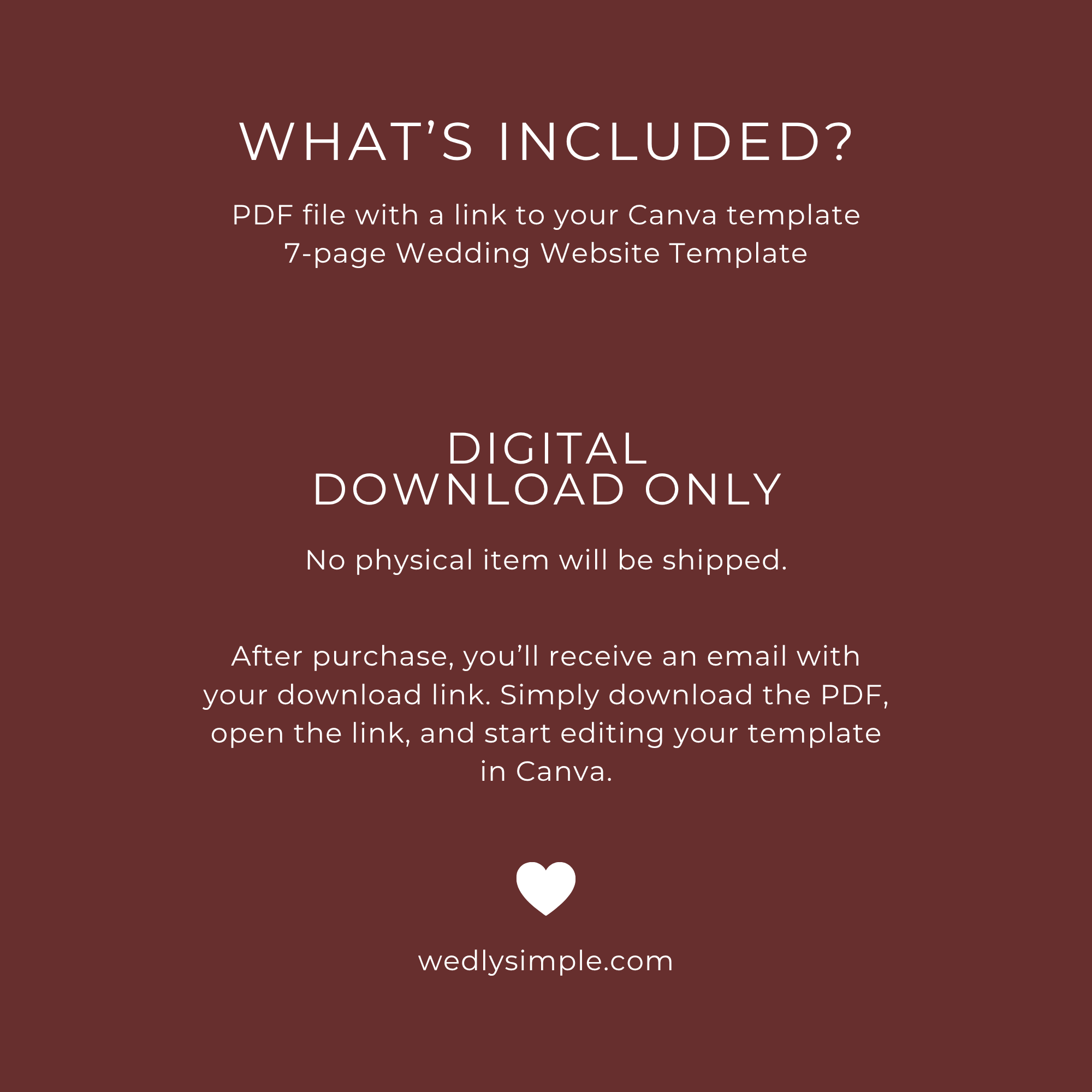 Wedding Website Template Canva - Burgundy