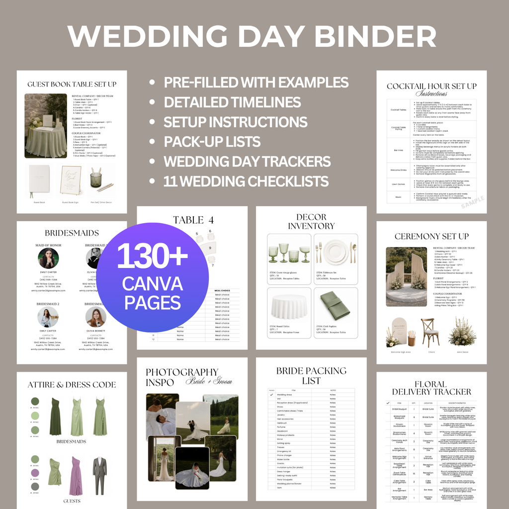 Wedding Day Binder - Canva Template