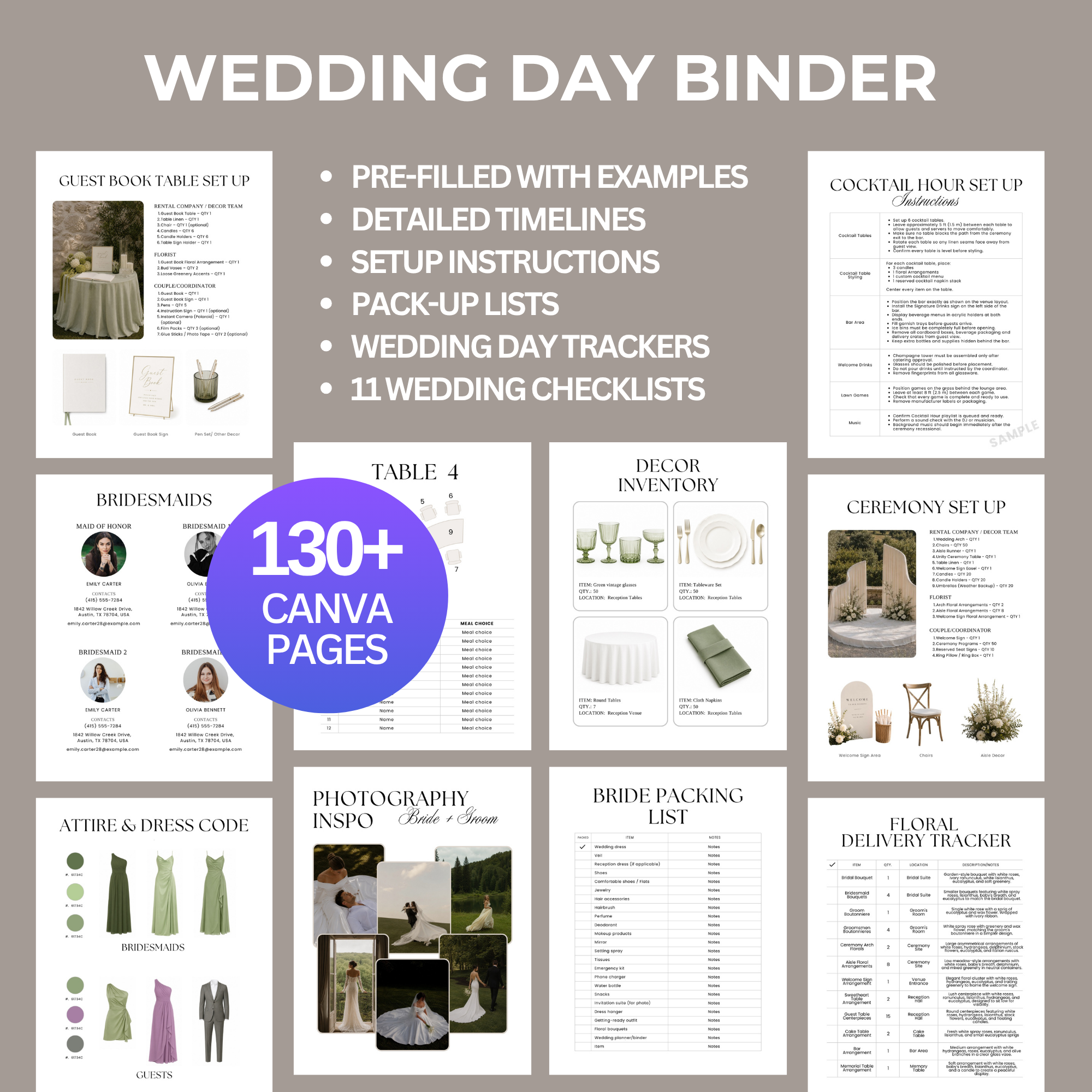 Wedding Day Binder - Canva Template