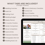 Ultimate Wedding Planner: Spreadsheets and Canva templates.