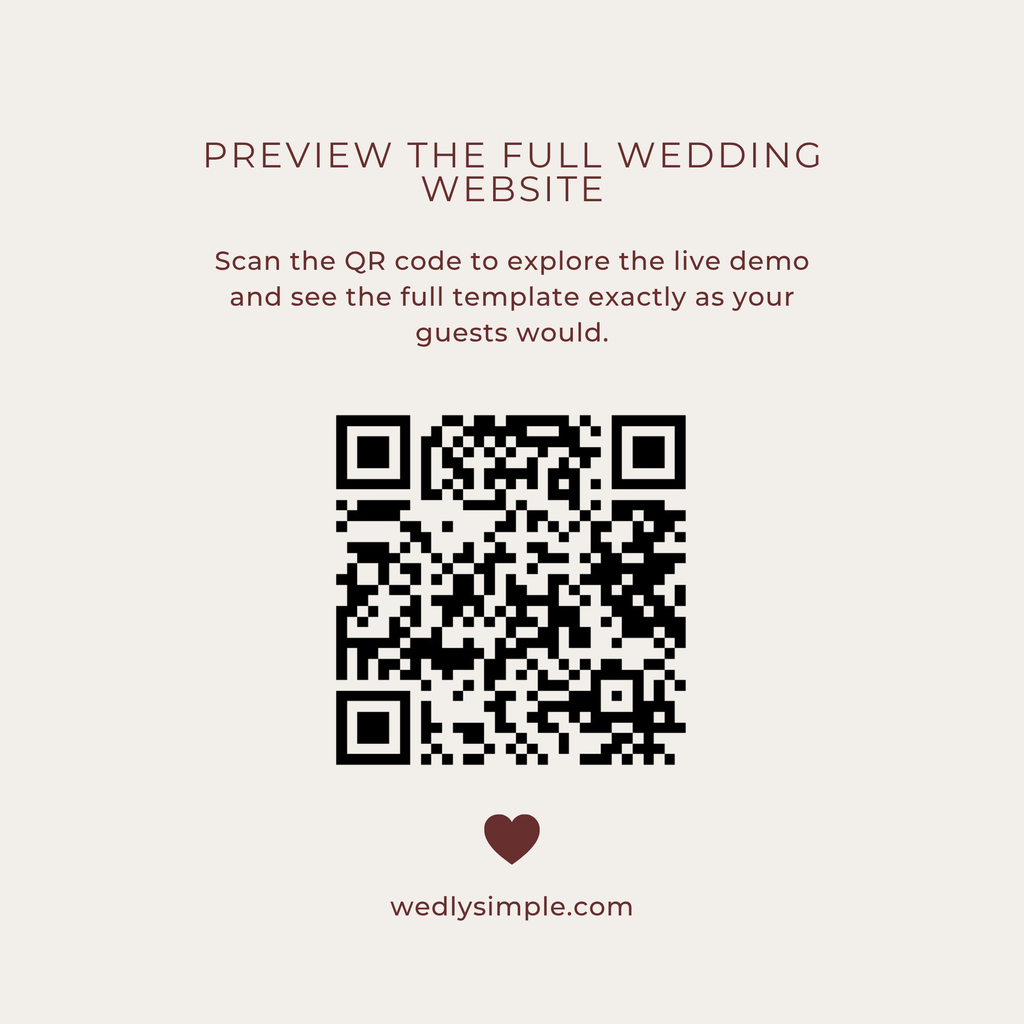 Wedding Website Template Canva - Burgundy