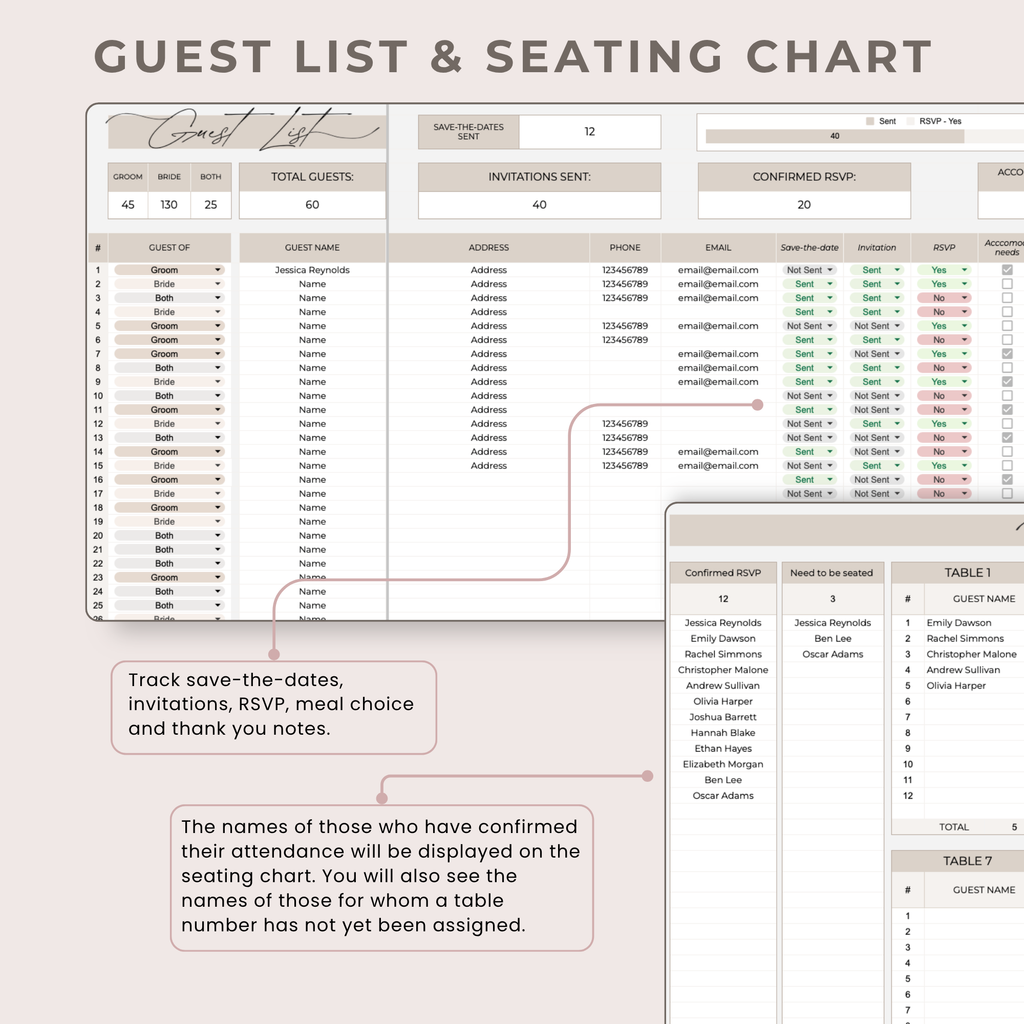 Ultimate Wedding Planner: Spreadsheets and Canva templates.