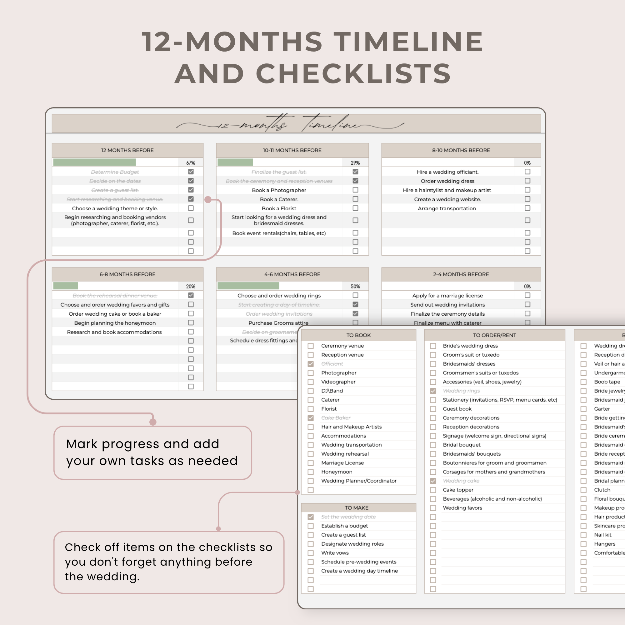 Ultimate Wedding Planner: Spreadsheets and Canva templates.
