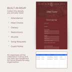 Wedding Website Template Canva - Burgundy