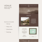 Wedding Website Template - Brown, Lace, Vintage