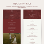 Wedding Website Template Canva - Burgundy